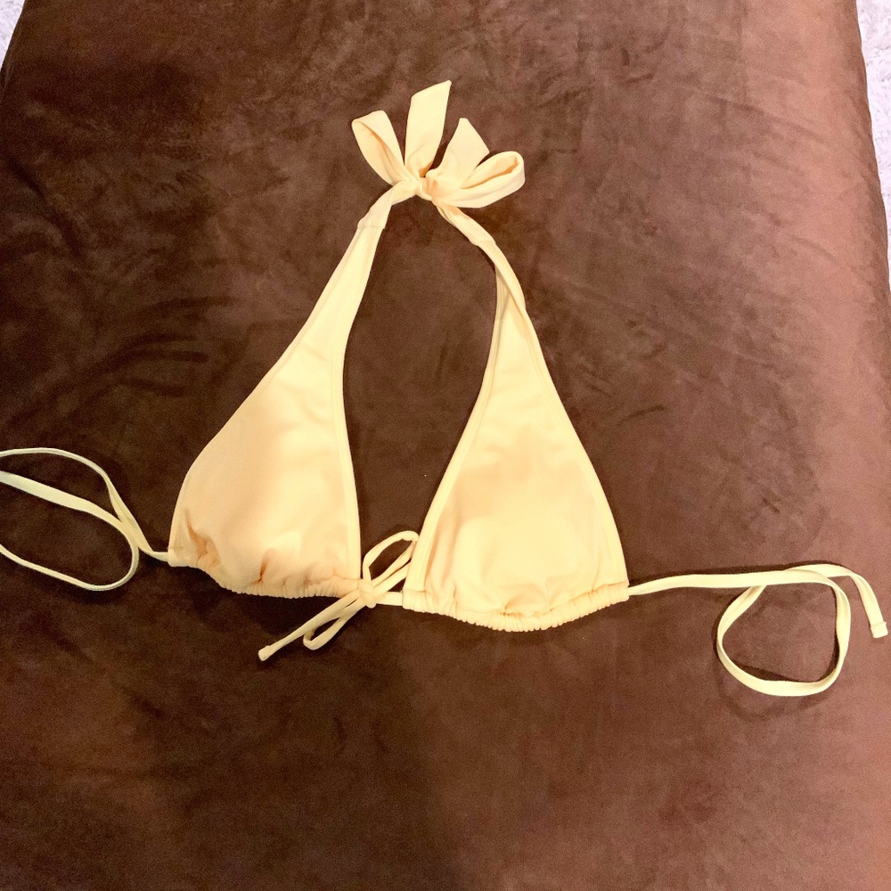 Wild Fable Yellow S Triangle  Bikini Top Beach Cabin Coastal Resort Cottagecore